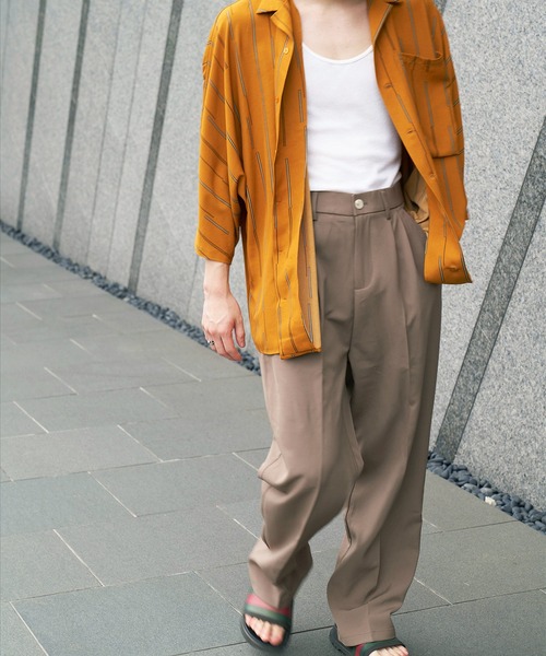 INTERPLAY（インタープレイ）の「【INTERPLAY】 ルーズ2タックパンツ（スラックス・メンズ・グレイッシュベージュ/ブラック・LARGE/X-LARGE/MEDIUM/SMALL）」の13枚目の写真