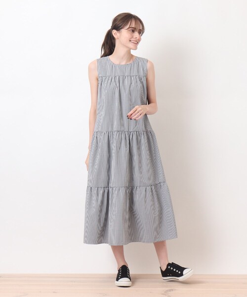 Cutie Blonde(キューティーブロンド)の「◆【S-L】ティアードロングワンピース(ワンピース・レディース・ブラック系1/カーキ/ブラック・02/01/03)」の3枚目の写真