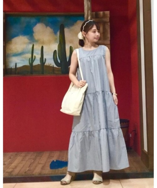 Cutie Blonde(キューティーブロンド)の「◆【S-L】ティアードロングワンピース(ワンピース・レディース・ブラック系1/カーキ/ブラック・02/01/03)」の7枚目の写真