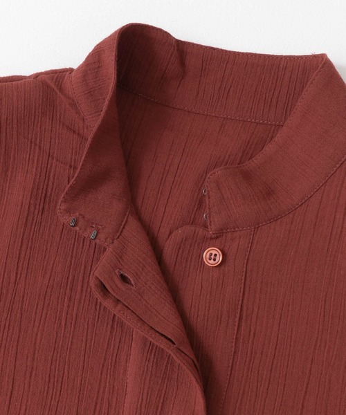 KBF（ケイビーエフ）の「スタンドネックボリュームスリーブシャツ（シャツ/ブラウス・レディース・ブラック/アイボリー/ボルドー・ONE）」の6枚目の写真