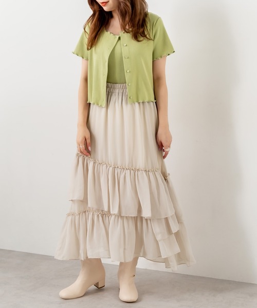 OLIVE des OLIVE(オリーブデオリーブ)の「ランダムティアードスカート(スカート・レディース・オフホワイト/サックスブルー/ライトブラウン・FREE)」の9枚目の写真