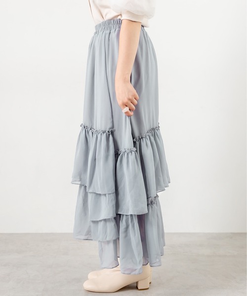 OLIVE des OLIVE(オリーブデオリーブ)の「ランダムティアードスカート(スカート・レディース・オフホワイト/サックスブルー/ライトブラウン・FREE)」の11枚目の写真