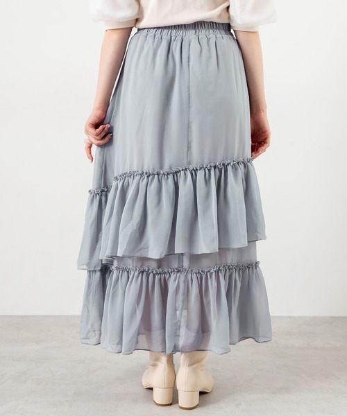 OLIVE des OLIVE(オリーブデオリーブ)の「ランダムティアードスカート(スカート・レディース・オフホワイト/サックスブルー/ライトブラウン・FREE)」の22枚目の写真