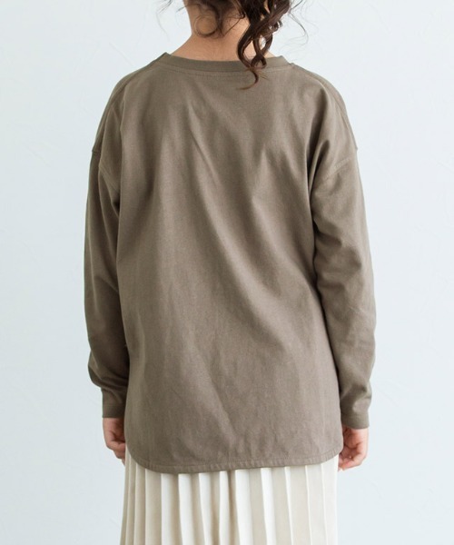 lulpini(ルルピー二)の「kids コットンロングスリーブロゴTシャツ(Tシャツ/カットソー・キッズ・ラベンダー/オフホワイト/モカ・S/L/M)」の9枚目の写真