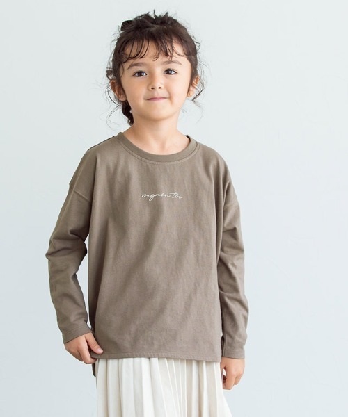 lulpini(ルルピー二)の「kids コットンロングスリーブロゴTシャツ(Tシャツ/カットソー・キッズ・ラベンダー/オフホワイト/モカ・S/L/M)」の8枚目の写真