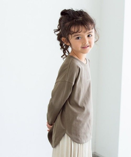 lulpini(ルルピー二)の「kids コットンロングスリーブロゴTシャツ(Tシャツ/カットソー・キッズ・ラベンダー/オフホワイト/モカ・S/L/M)」の14枚目の写真