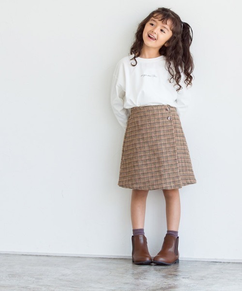 lulpini(ルルピー二)の「kids コットンロングスリーブロゴTシャツ(Tシャツ/カットソー・キッズ・ラベンダー/オフホワイト/モカ・S/L/M)」の11枚目の写真