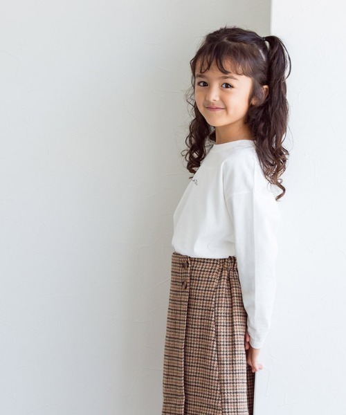 lulpini(ルルピー二)の「kids コットンロングスリーブロゴTシャツ(Tシャツ/カットソー・キッズ・ラベンダー/オフホワイト/モカ・S/L/M)」の5枚目の写真