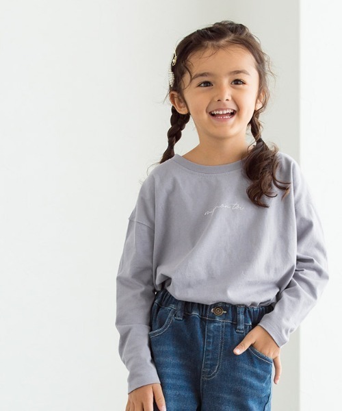 lulpini(ルルピー二)の「kids コットンロングスリーブロゴTシャツ(Tシャツ/カットソー・キッズ・ラベンダー/オフホワイト/モカ・S/L/M)」の16枚目の写真