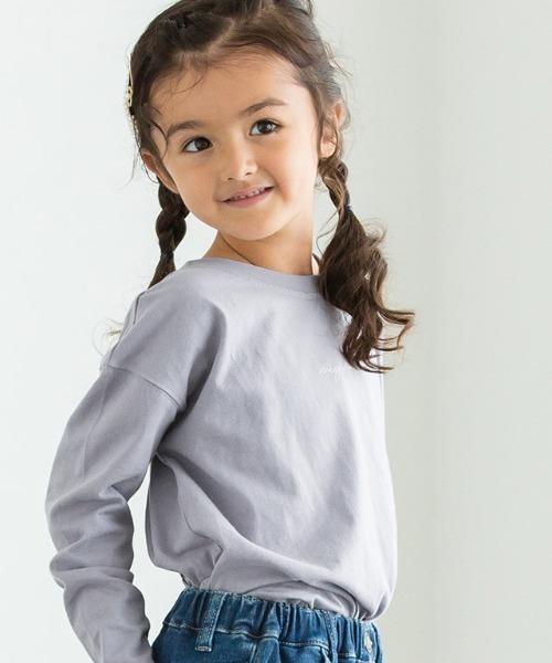 lulpini(ルルピー二)の「kids コットンロングスリーブロゴTシャツ(Tシャツ/カットソー・キッズ・ラベンダー/オフホワイト/モカ・S/L/M)」の7枚目の写真