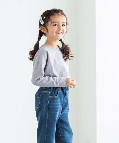 lulpini(ルルピー二)の「kids コットンロングスリーブロゴTシャツ(Tシャツ/カットソー・キッズ・ラベンダー/オフホワイト/モカ・S/L/M)」の4枚目の写真