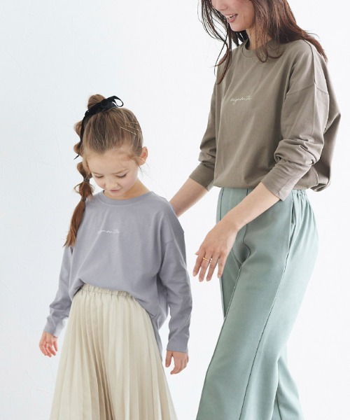 lulpini(ルルピー二)の「kids コットンロングスリーブロゴTシャツ(Tシャツ/カットソー・キッズ・ラベンダー/オフホワイト/モカ・S/L/M)」の13枚目の写真