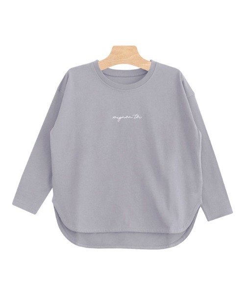 lulpini(ルルピー二)の「kids コットンロングスリーブロゴTシャツ(Tシャツ/カットソー・キッズ・ラベンダー/オフホワイト/モカ・S/L/M)」の18枚目の写真