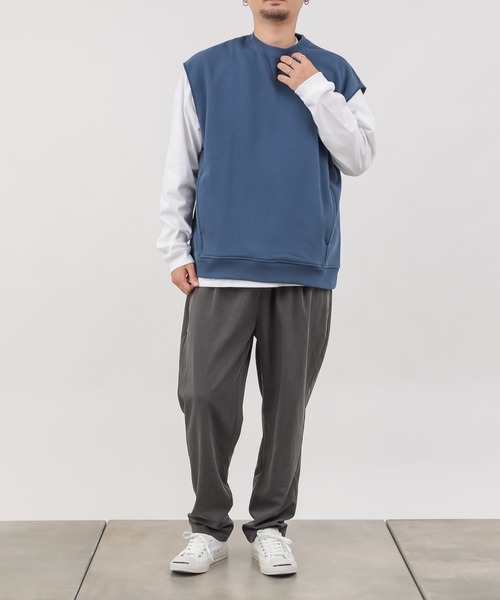 COLONY 2139（コロニートゥーワンスリーナイン）の「裏毛スウェットベスト付きプルオーバー(ベスト&ロンTセット)　※ユニセックス対応（ベスト・メンズ・ブラック/ベージュ/ブルー・MEDIUM/LARGE/X-LARGE）」の22枚目の写真