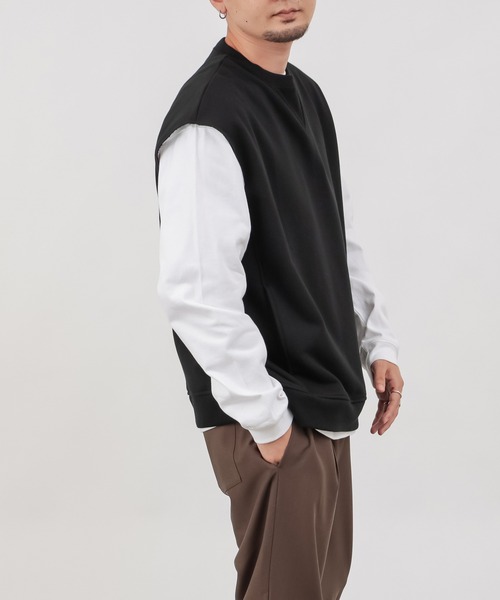 COLONY 2139（コロニートゥーワンスリーナイン）の「裏毛スウェットベスト付きプルオーバー(ベスト&ロンTセット)　※ユニセックス対応（ベスト・メンズ・ブラック/ベージュ/ブルー・MEDIUM/LARGE/X-LARGE）」の21枚目の写真