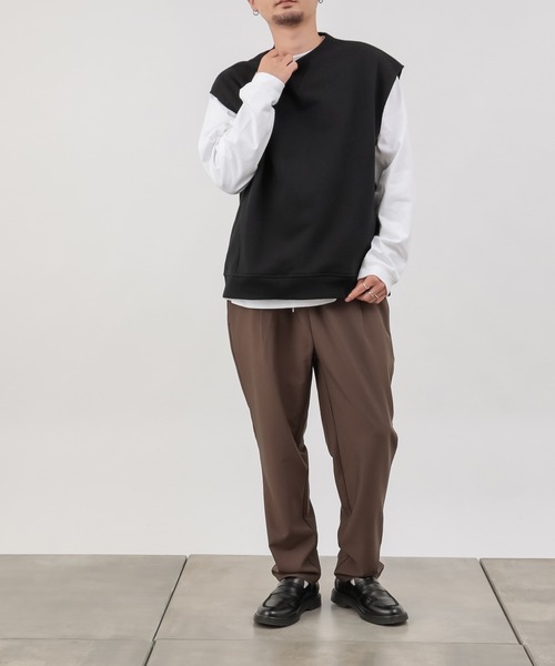 COLONY 2139（コロニートゥーワンスリーナイン）の「裏毛スウェットベスト付きプルオーバー(ベスト&ロンTセット)　※ユニセックス対応（ベスト・メンズ・ブラック/ベージュ/ブルー・MEDIUM/LARGE/X-LARGE）」の14枚目の写真