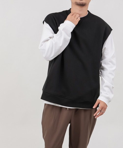 COLONY 2139（コロニートゥーワンスリーナイン）の「裏毛スウェットベスト付きプルオーバー(ベスト&ロンTセット)　※ユニセックス対応（ベスト・メンズ・ブラック/ベージュ/ブルー・MEDIUM/LARGE/X-LARGE）」の17枚目の写真