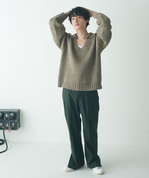 .efiLevol（エフィレボル）の「TAICHI MUKAI x EFILEVOL Side slit trousers（スラックス・メンズ・ブラック・1）」の2枚目の写真
