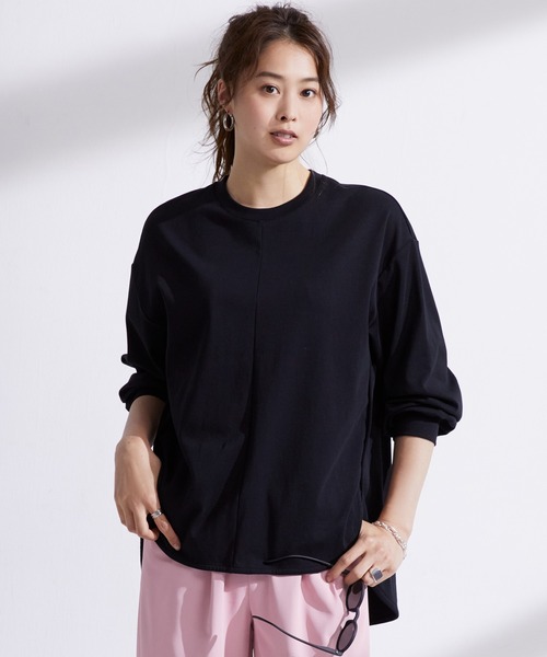 SAISON DE PAPILLON(セゾンドパピヨン)の「ビッグシルエットラウンドネックカットソー(Tシャツ/カットソー・レディース・ベージュ/ブラック/ホワイト/チャコール・M/L/S)」の18枚目の写真