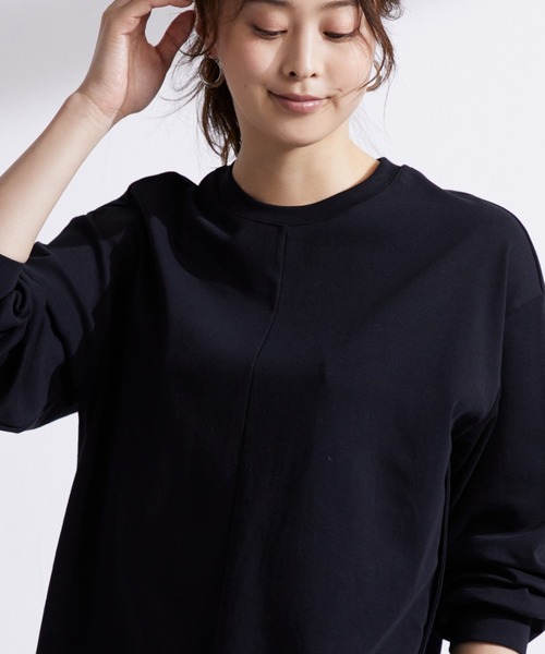 SAISON DE PAPILLON(セゾンドパピヨン)の「ビッグシルエットラウンドネックカットソー(Tシャツ/カットソー・レディース・ベージュ/ブラック/ホワイト/チャコール・M/L/S)」の6枚目の写真