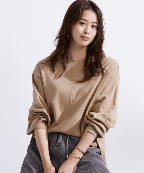 SAISON DE PAPILLON(セゾンドパピヨン)の「ビッグシルエットラウンドネックカットソー(Tシャツ/カットソー・レディース・ベージュ/ブラック/ホワイト/チャコール・M/L/S)」の10枚目の写真