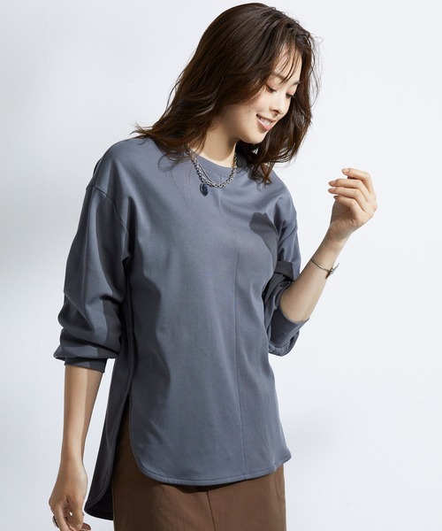 SAISON DE PAPILLON(セゾンドパピヨン)の「ビッグシルエットラウンドネックカットソー(Tシャツ/カットソー・レディース・ベージュ/ブラック/ホワイト/チャコール・M/L/S)」の13枚目の写真