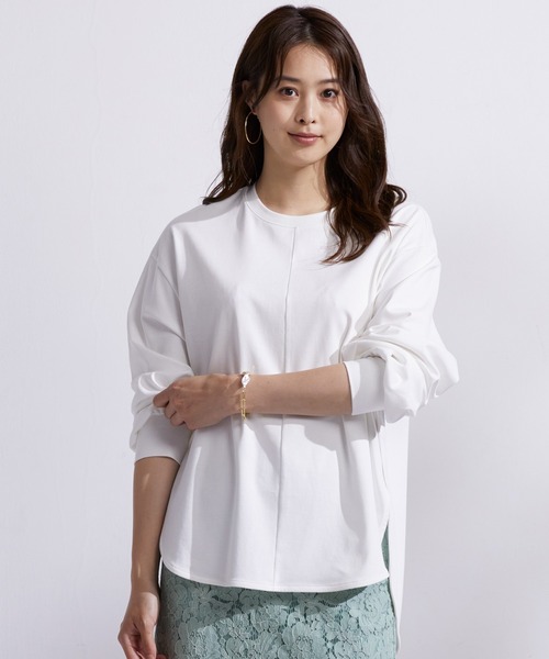 SAISON DE PAPILLON(セゾンドパピヨン)の「ビッグシルエットラウンドネックカットソー(Tシャツ/カットソー・レディース・ベージュ/ブラック/ホワイト/チャコール・M/L/S)」の12枚目の写真