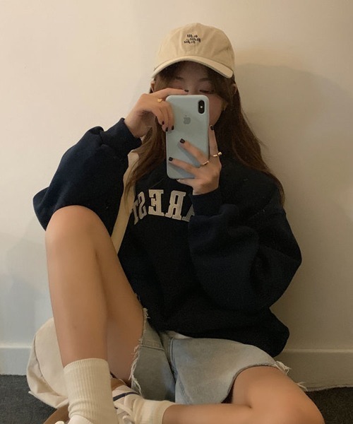 HALEY PESCA（ヘーリーペスカ）の「HALEY PESCA/フロントロゴ シンプル プルオーバー（Tシャツ/カットソー・レディース・ホワイト/ネイビー・FREE）」の5枚目の写真