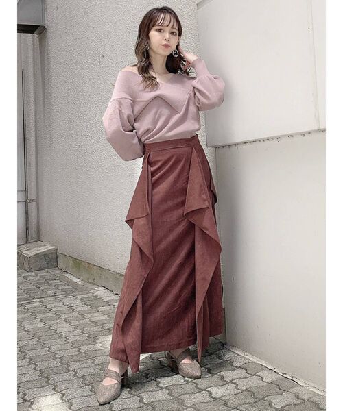 dazzlin（ダズリン）の「フリルロングスカート（スカート・レディース・グレー/ブラウン/その他1・FREE）」の6枚目の写真