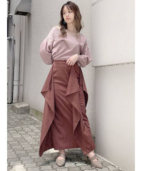 dazzlin（ダズリン）の「フリルロングスカート（スカート・レディース・グレー/ブラウン/その他1・FREE）」の4枚目の写真