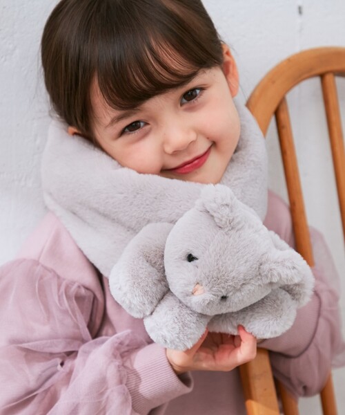 ANY（エニィ）の「エコファーネコマフラー（マフラー・キッズ・グレー系/ブラウン系/ピンク系・F）」の2枚目の写真