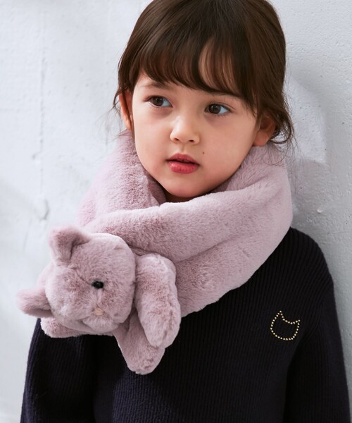 ANY（エニィ）の「エコファーネコマフラー（マフラー・キッズ・グレー系/ブラウン系/ピンク系・F）」の3枚目の写真