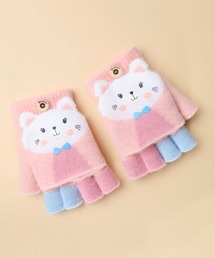 aimoha | 【aimoha-KIDS-】【定番】2wayミトンカバー付き指切りアニマル耳モチーフ手袋グローブ(手袋)