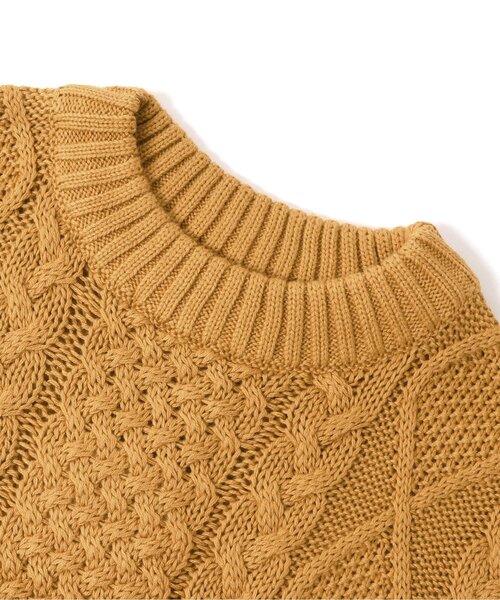 Seraph（セラフ）の「ビックシルエットケーブルトップス_ウォッシャブル（ニット/セーター・キッズ・マスタード/レンガ/アイボリー/ブルー・140/90/110/130/80/100/120/95）」の12枚目の写真