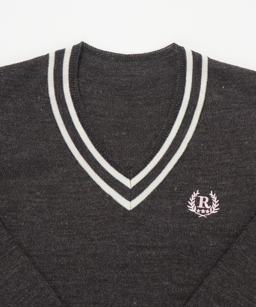 repipi armario(レピピ アルマリオ)の「【repipi armario / レピピアルマリオ】キッズチルデンセーター ニット Vネック ライン(ニット/セーター・キッズ・ブラック/ネイビー/グレー・140/160/150)」の11枚目の写真