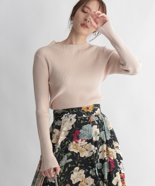 Andemiu（アンデミュウ）の「【サステナブル】プチハイリブニット239200（ニット/セーター・レディース・ブラック/ベージュ/ブルー/パープル/マスタード・FREE）」の3枚目の写真