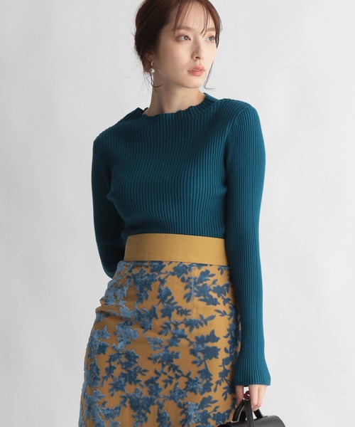 Andemiu（アンデミュウ）の「【サステナブル】プチハイリブニット239200（ニット/セーター・レディース・ブラック/ベージュ/ブルー/パープル/マスタード・FREE）」の4枚目の写真