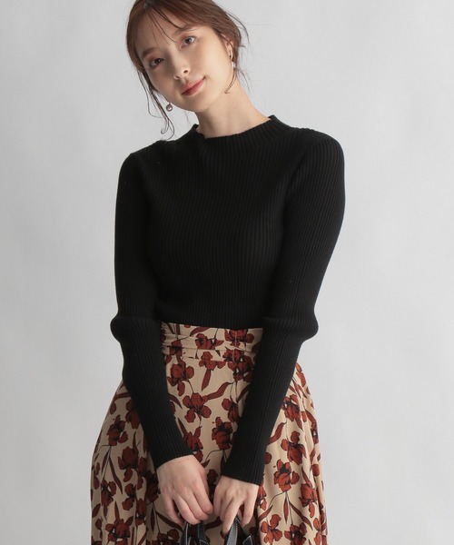 Andemiu（アンデミュウ）の「【サステナブル】プチハイリブニット239200（ニット/セーター・レディース・ブラック/ベージュ/ブルー/パープル/マスタード・FREE）」の2枚目の写真