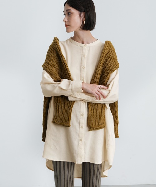select MOCA(セレクトモカ)の「2021 AW バンドカラーベーシックコットンシャツ(シャツ/ブラウス・レディース・ホワイト/ブラック・FREE)」の17枚目の写真