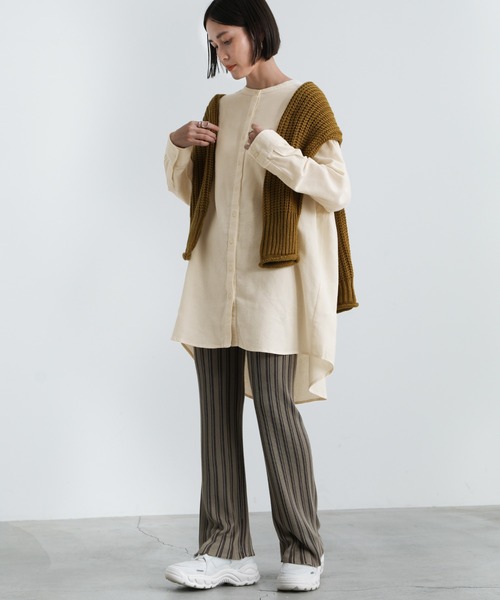 select MOCA(セレクトモカ)の「2021 AW バンドカラーベーシックコットンシャツ(シャツ/ブラウス・レディース・ホワイト/ブラック・FREE)」の9枚目の写真