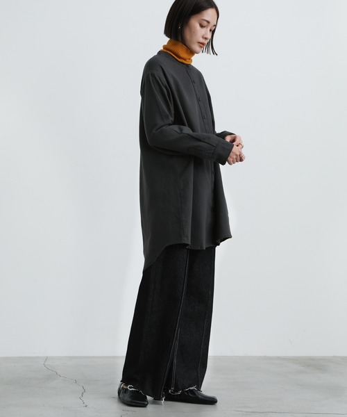 select MOCA(セレクトモカ)の「2021 AW バンドカラーベーシックコットンシャツ(シャツ/ブラウス・レディース・ホワイト/ブラック・FREE)」の8枚目の写真