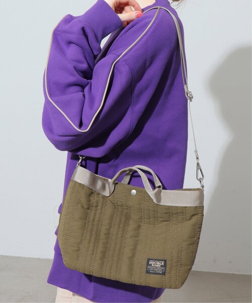 DOUBLE NAME（ダブルネーム）の「ストライプキルティングBAG（ショルダーバッグ・レディース・ブラック/パープル/カーキ・FREE）」の9枚目の写真