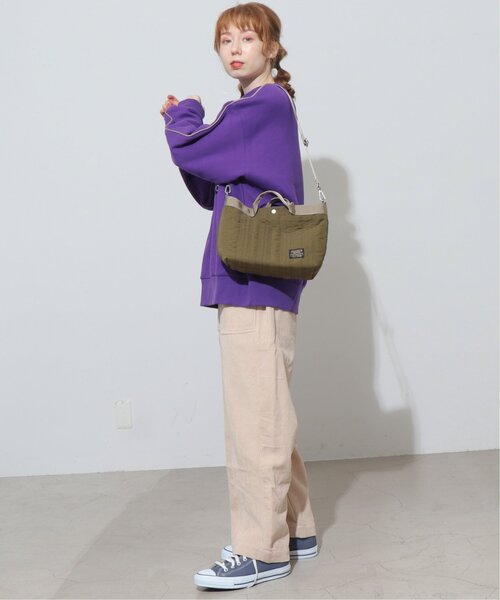 DOUBLE NAME（ダブルネーム）の「ストライプキルティングBAG（ショルダーバッグ・レディース・ブラック/パープル/カーキ・FREE）」の6枚目の写真