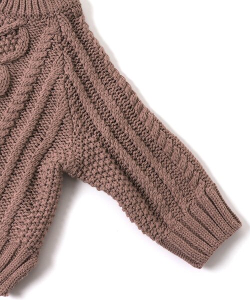 apres les cours（アプレレクール）の「ハート模様編みニットプルオーバー（ニット/セーター・キッズ・ベージュ/ピンク・90/140/120/100）」の11枚目の写真