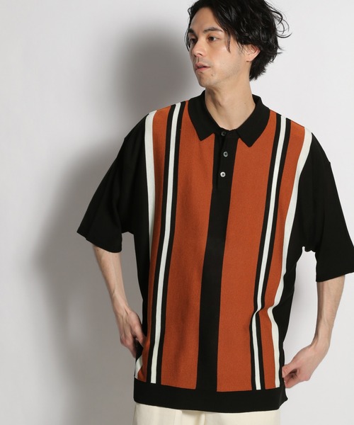 niko and...(ニコアンド)の「半袖ニット(ニット/セーター・メンズ・ブラウン・MEDIUM)」の1枚目の写真