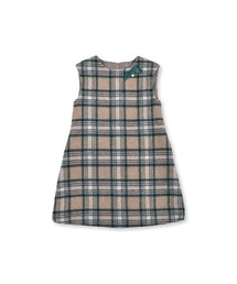 Tartine et Chocolat（タルティーヌエショコラ）の「TartineetChocolat/日本製シャギーチェックリボン台形ジャンパースカート(90~140cm)（ワンピース・キッズ）」