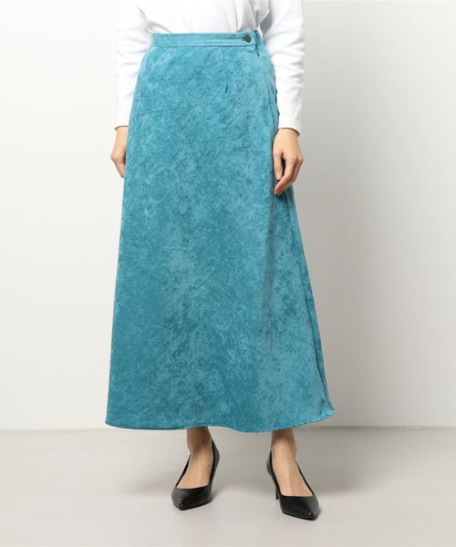 Lugnoncure（ルノンキュール）の「微光沢ナロースカート（スカート・レディース・グレー/ブルー/チャコール・MEDIUM/LARGE）」の7枚目の写真