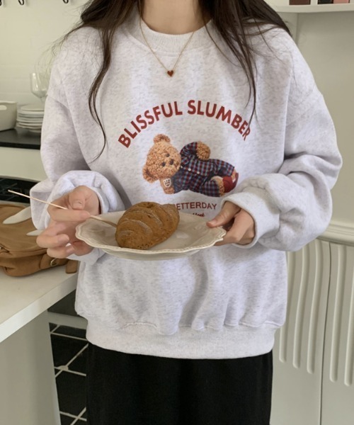 MANGROVE（マングローブ）の「テディベアグラフィックトレーナー（スウェット・レディース・ライトグレー/ピンク/ネイビー・FREE）」の11枚目の写真