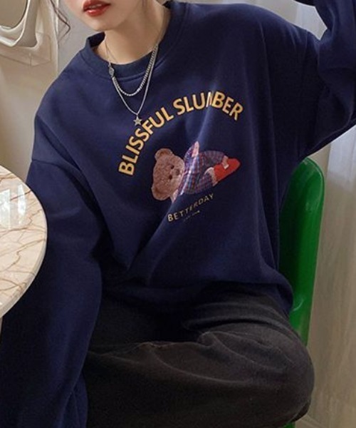 MANGROVE（マングローブ）の「テディベアグラフィックトレーナー（スウェット・レディース・ライトグレー/ピンク/ネイビー・FREE）」の17枚目の写真