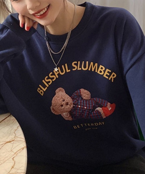 MANGROVE（マングローブ）の「テディベアグラフィックトレーナー（スウェット・レディース・ライトグレー/ピンク/ネイビー・FREE）」の14枚目の写真